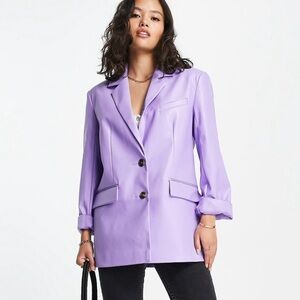 ASOS Faux Leather Purple Blazer